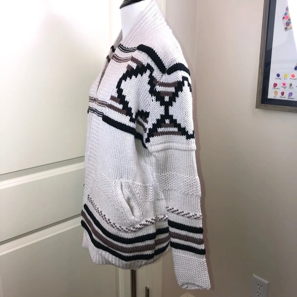Love Stitch Chunky Ivory White Sweater Cardigan S